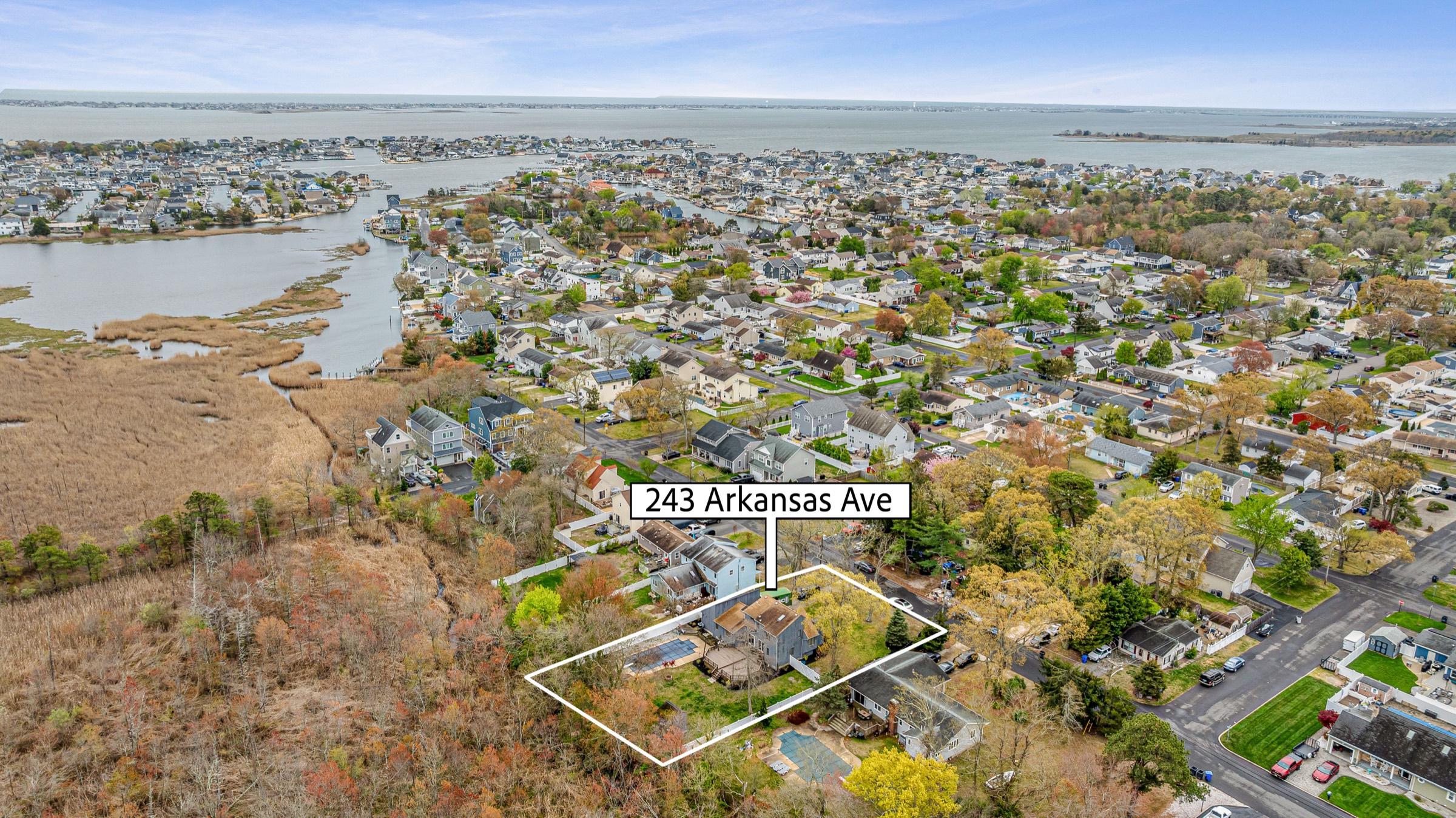 Aerial exterior with property lines labeled, Toms River NJ