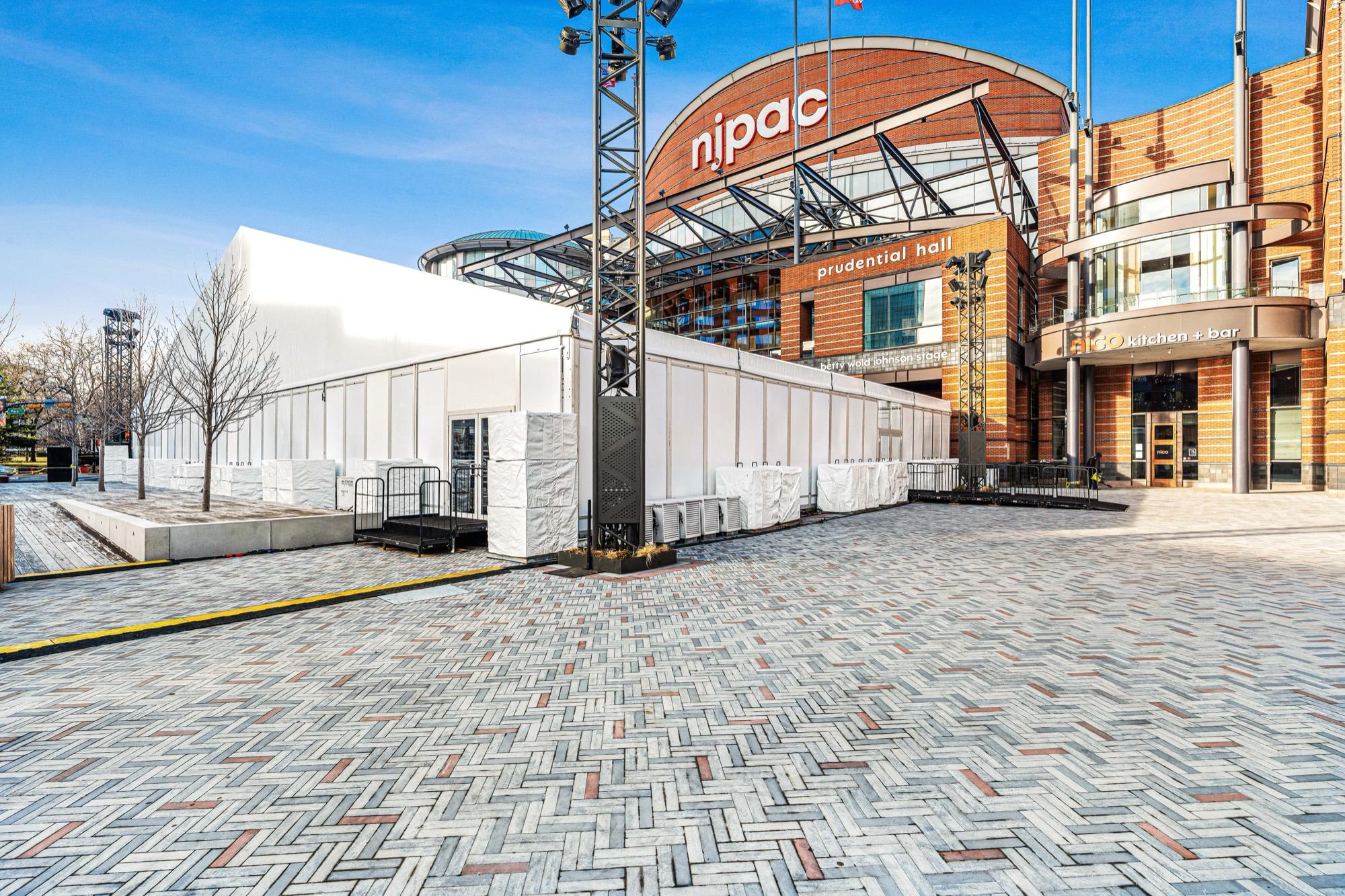 Aerial of the NJPAC event venue in Newark, NJ