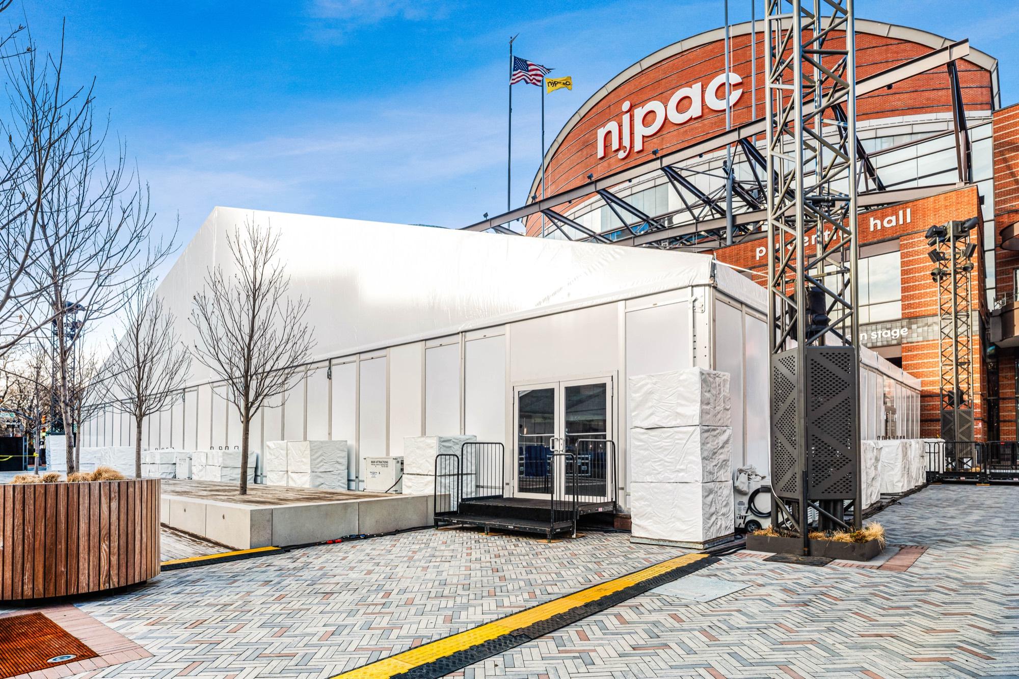 NJPAC venue and event tent, Newark, NJ