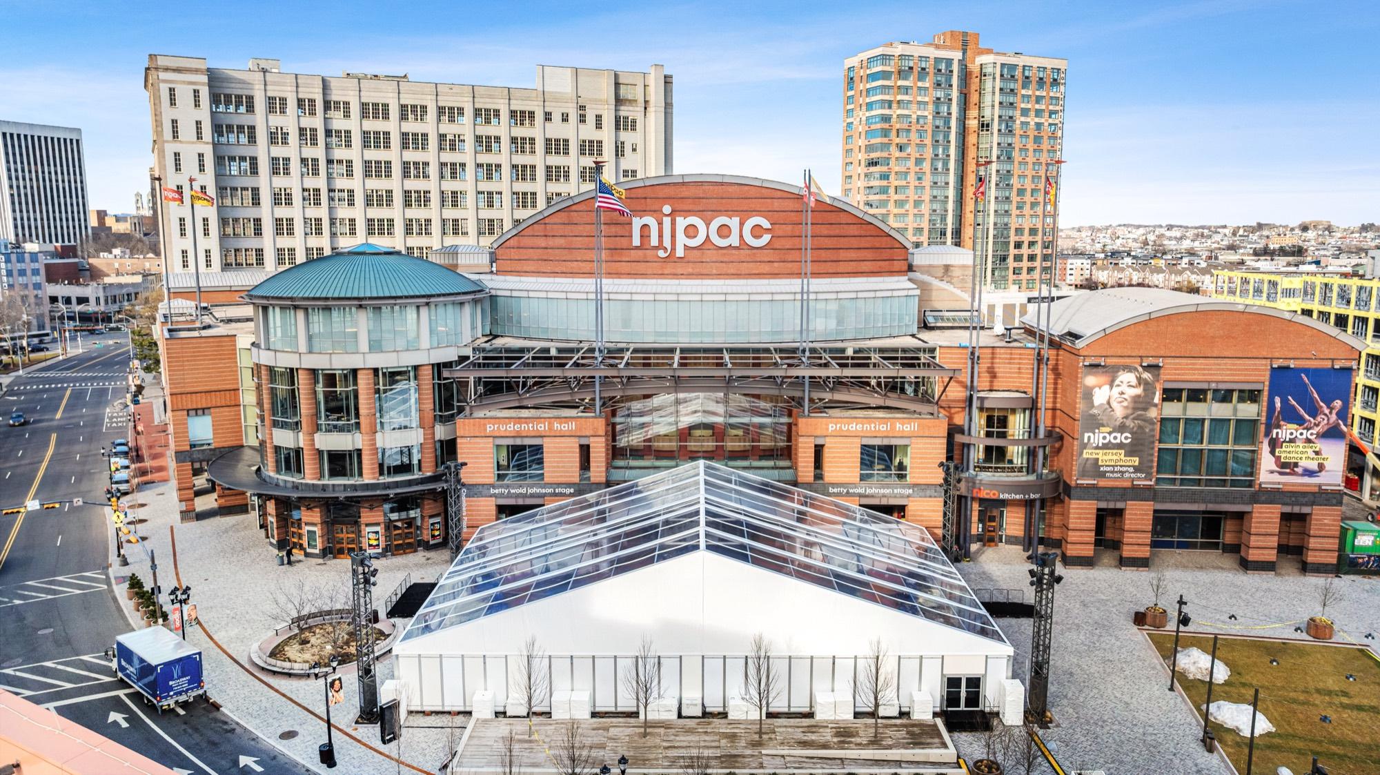 Aerial view of NJPAC, Newark, NJ