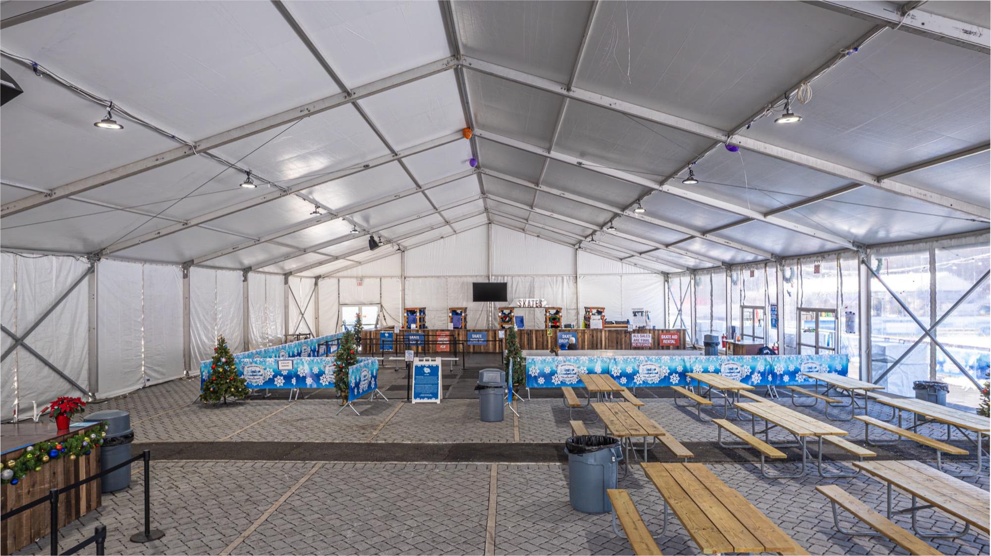 Clear-span event tent exterior