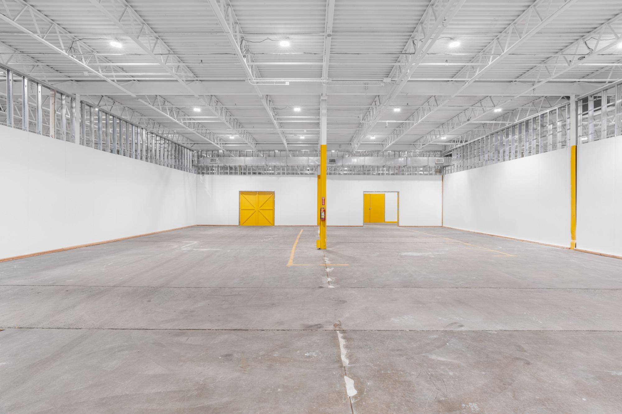 Industrial warehouse interior, commercial real estate