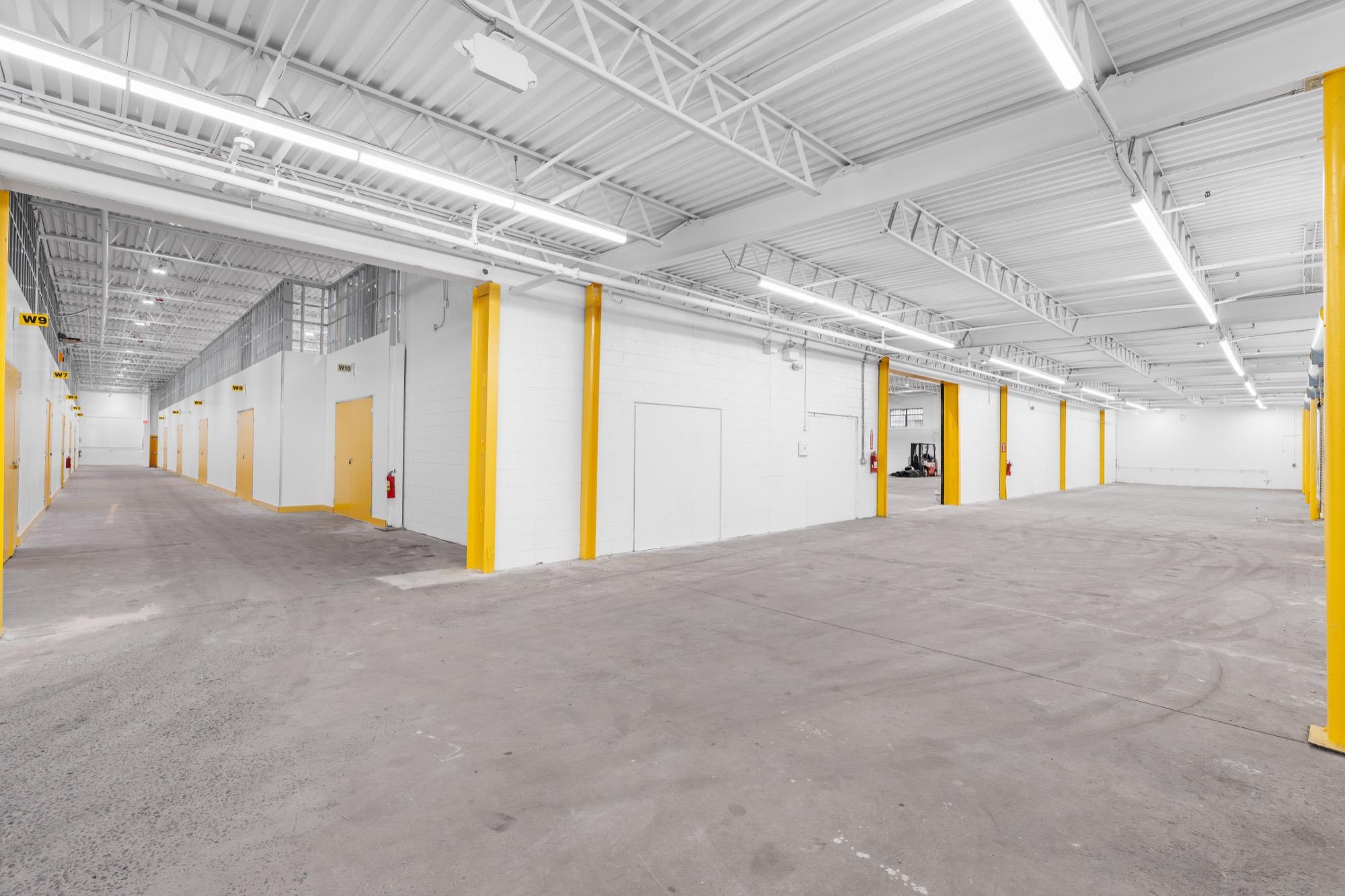 Open warehouse floor, industrial space