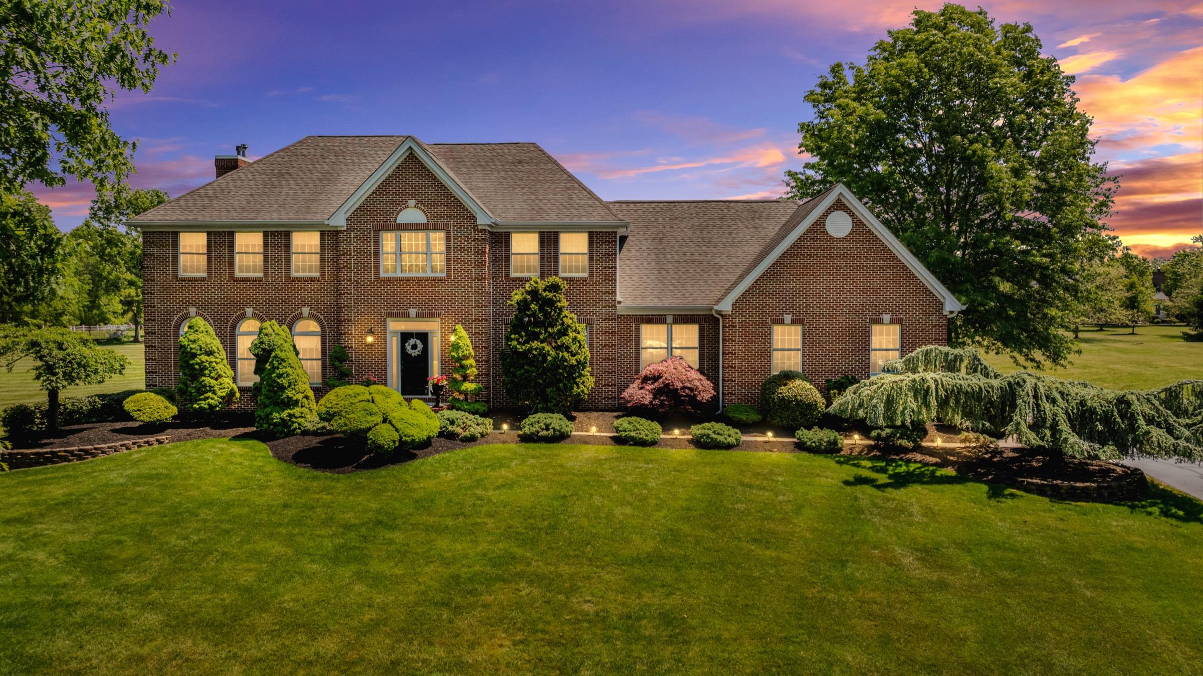 Home exterior at twilight, Plainsboro NJ