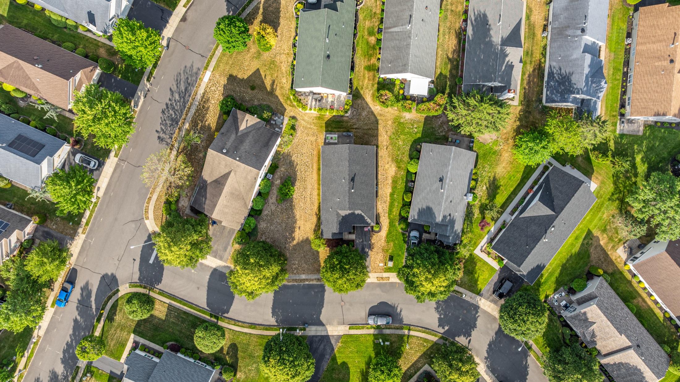 Aerial view before green grass enhancement