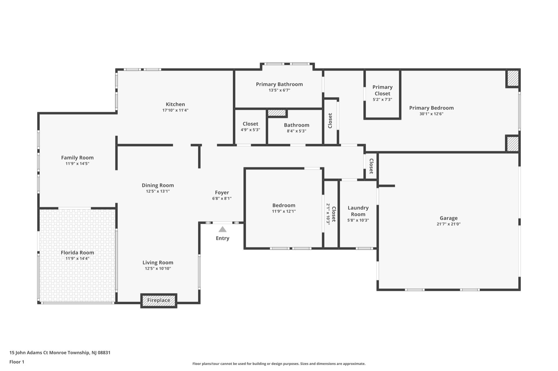 Zillow 3D tour floor plan with finished and unfinished square footage