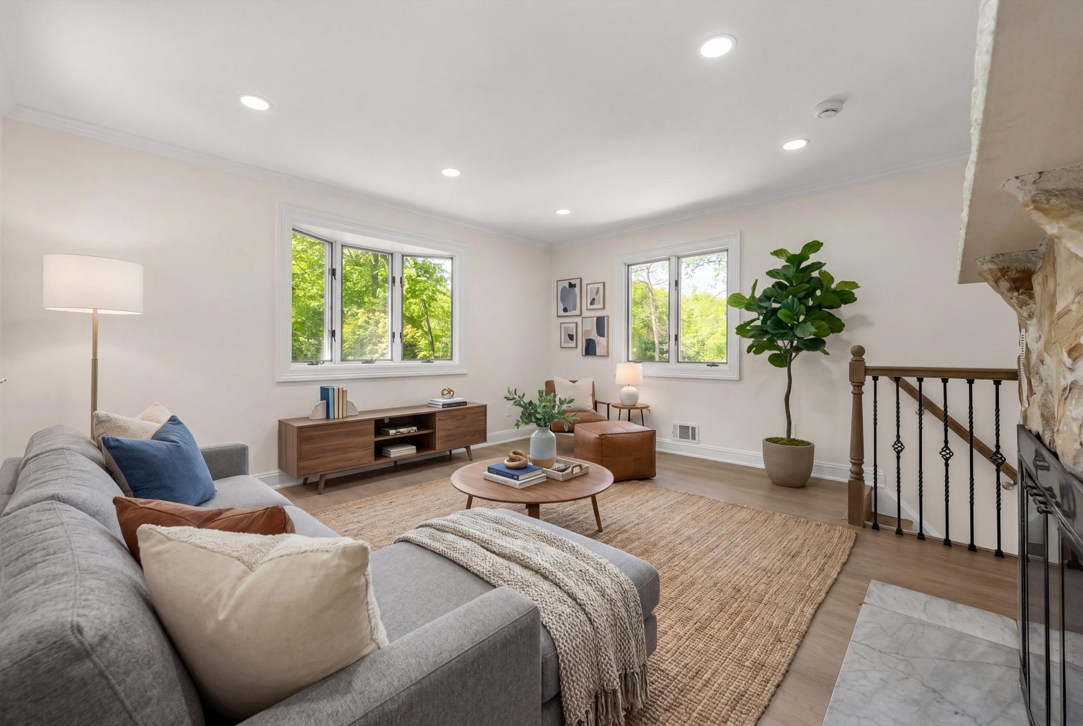 Family room after modern virtual staging