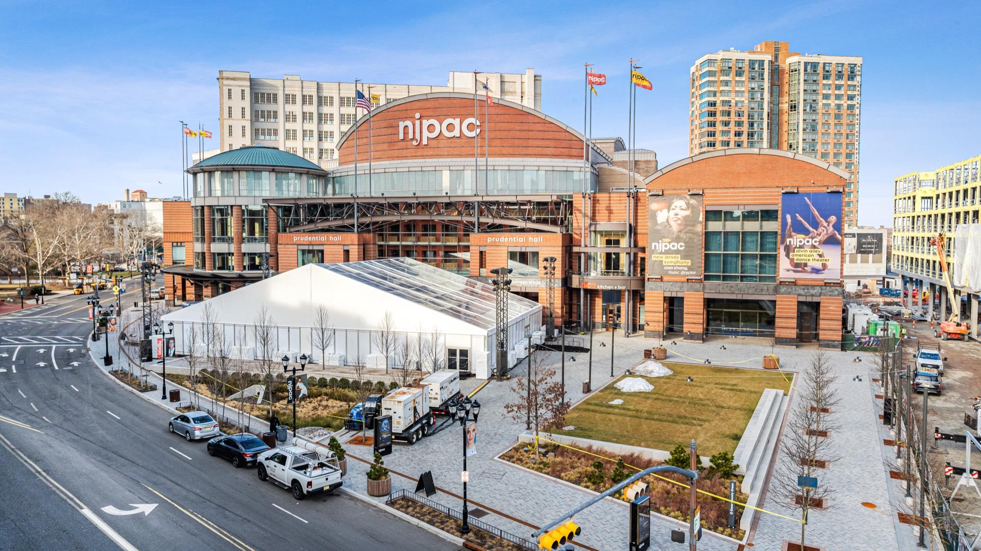 NJPAC and event tent, Newark, NJ